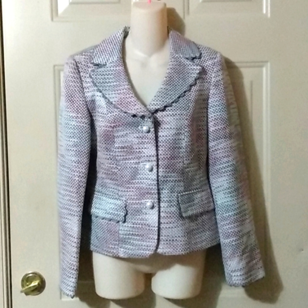 Textured Tweed Purple Blazer